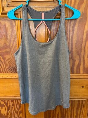 Under Armour Gray Tank Top with Pink Strap Detail - Women's Active